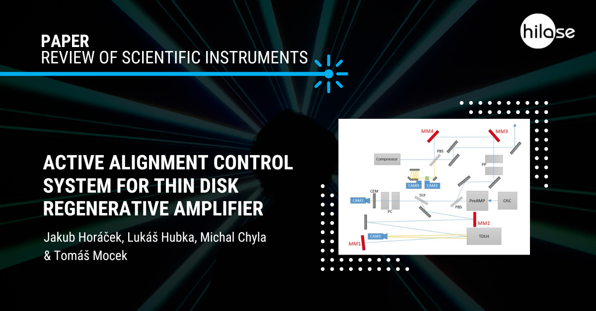 Active alignment control system for thin disk regenerative amplifier ...