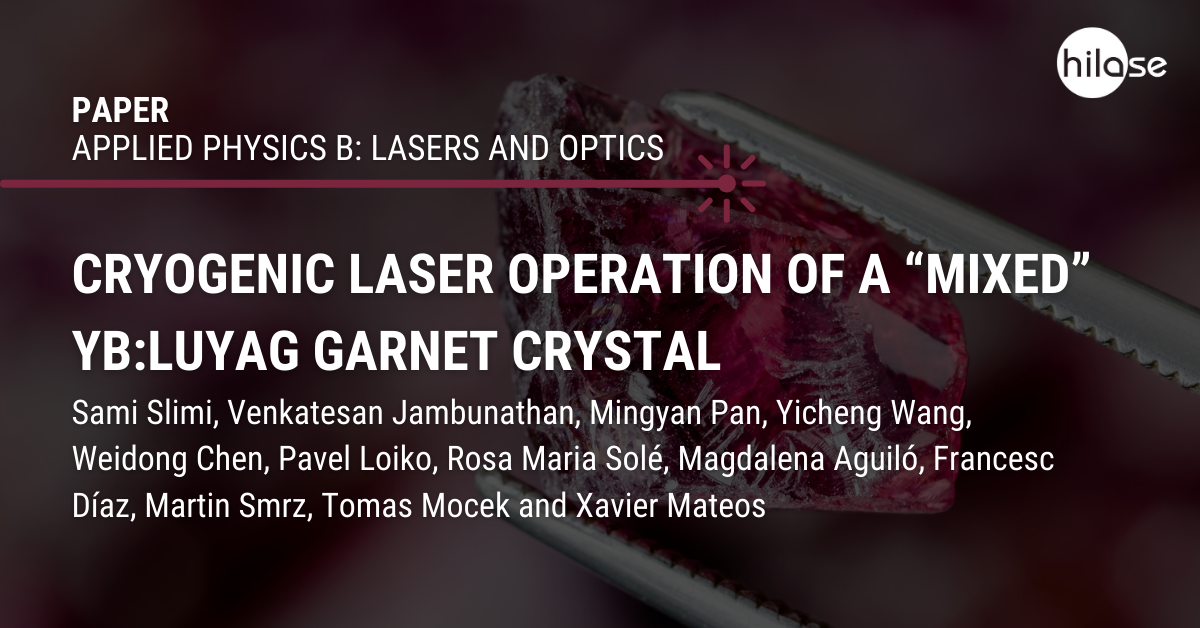 Cryogenic laser operation of a “mixed” YbLuYAG garnet crystal (3)