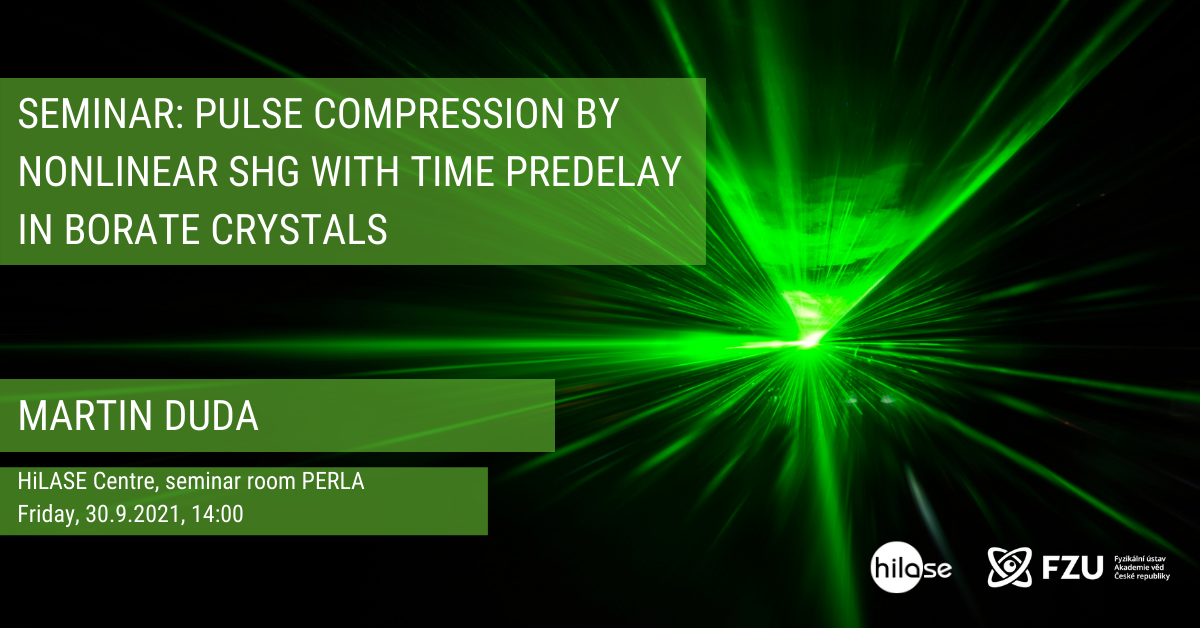 SEMINAR PULSE COMPRESSION BY NONLINEAR SHG WITH TIME PREDELAY IN BORATE CRYSTALS (1)